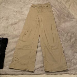 H&M tan wide leg twill pants - size 2